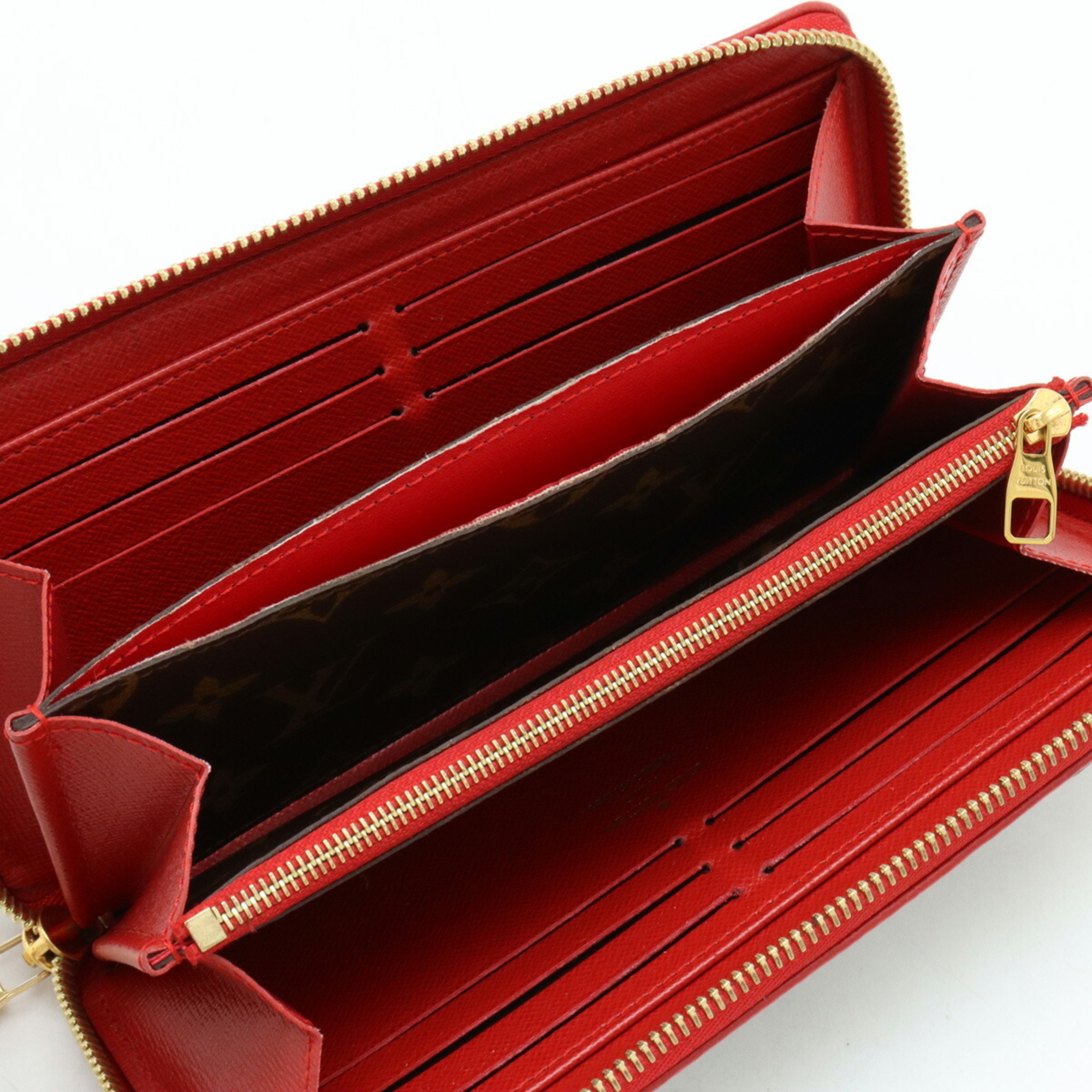 LOUIS VUITTON Louis Vuitton Monogram Zippy Wallet Retiro Round Long Leather Cerise Red M61854