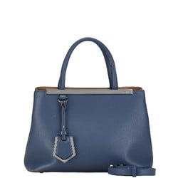 FENDI Petit Tour Jour Handbag Shoulder Bag Blue Leather Women's