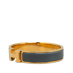 Hermes Click-Clack H PM Bangle Grey Gold Plated Women's HERMES