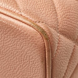 CHANEL Matelasse Large Coco Mark Tote Bag Shoulder Pink Caviar Skin Women's