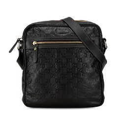 Gucci Guccissima GG Shoulder Bag 201448 Black Brown Leather Women's GUCCI
