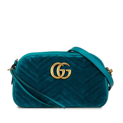 Gucci GG Marmont Chain Shoulder Bag 447632 Blue Velvet Women's GUCCI