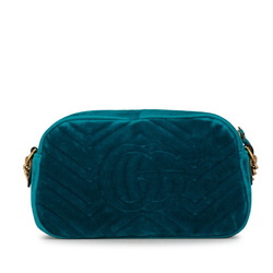 Gucci GG Marmont Chain Shoulder Bag 447632 Blue Velvet Women's GUCCI