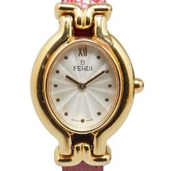 Fendi Chameleon Watch with 5 Changeable Straps, 640L, Quartz, White Dial, Plated Leather, Women's, FENDI