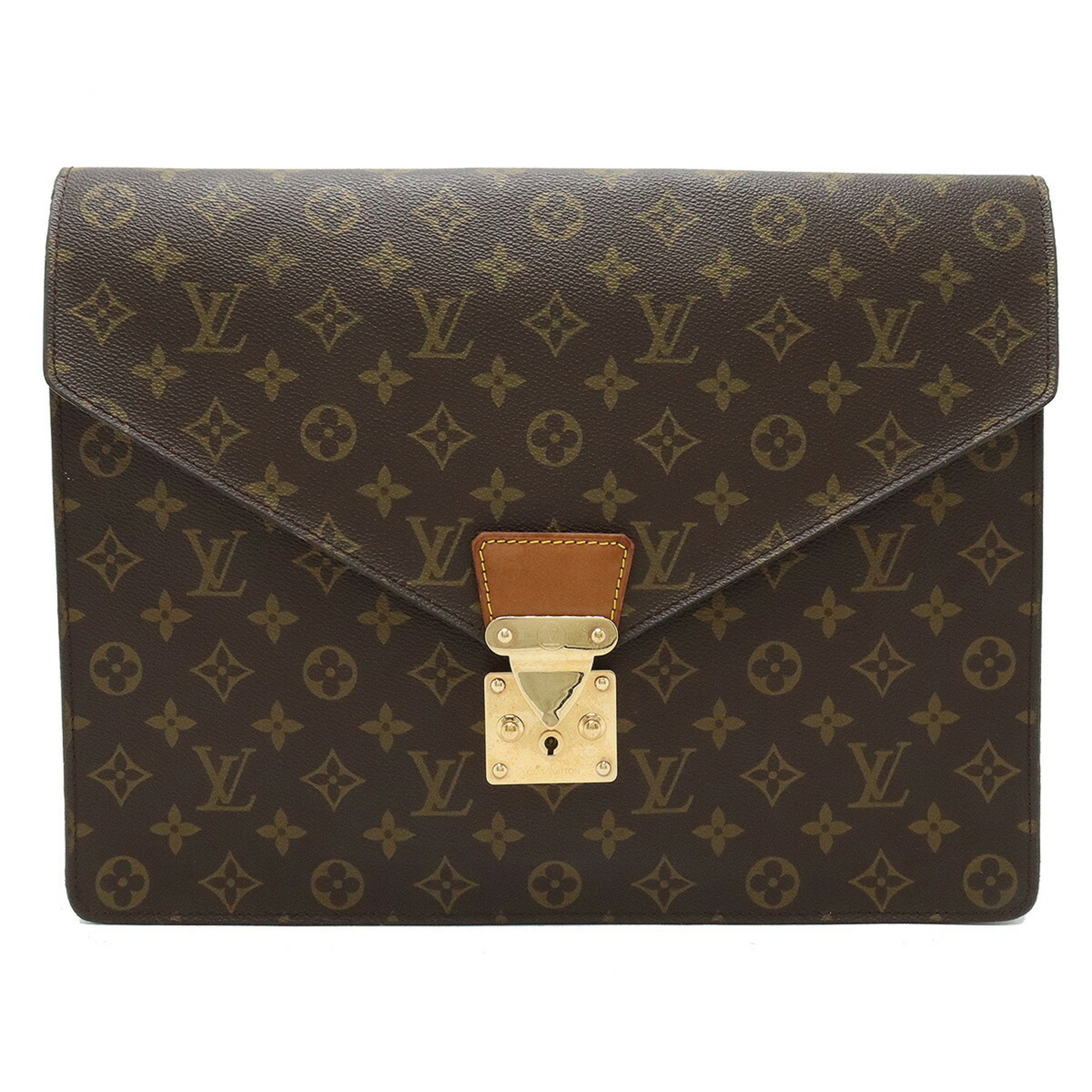 LOUIS VUITTON Louis Vuitton Monogram Porte Document Senator Bag Clutch Key Missing M53335