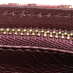 Christian Dior Dior Trotter Saddle Shoulder Waist Bag Bordeaux Wine Red Canvas Leather Women's