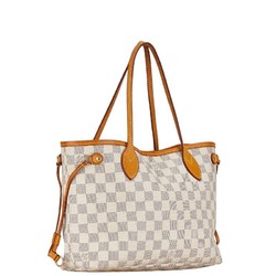 Louis Vuitton Damier Azur Neverfull PM Tote Bag N51110 White PVC Leather Women's LOUIS VUITTON