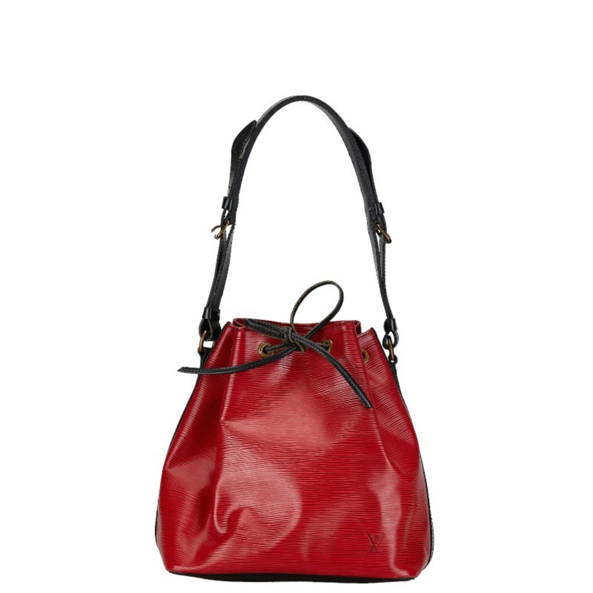 Louis Vuitton Epi Petit Noe Shoulder Bag M44172 Castilian Red Noir Leather Women's LOUIS VUITTON