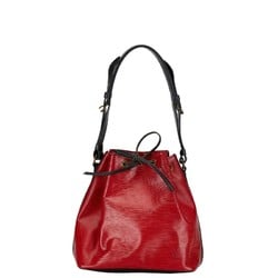 Louis Vuitton Epi Petit Noe Shoulder Bag M44172 Castilian Red Noir Leather Women's LOUIS VUITTON