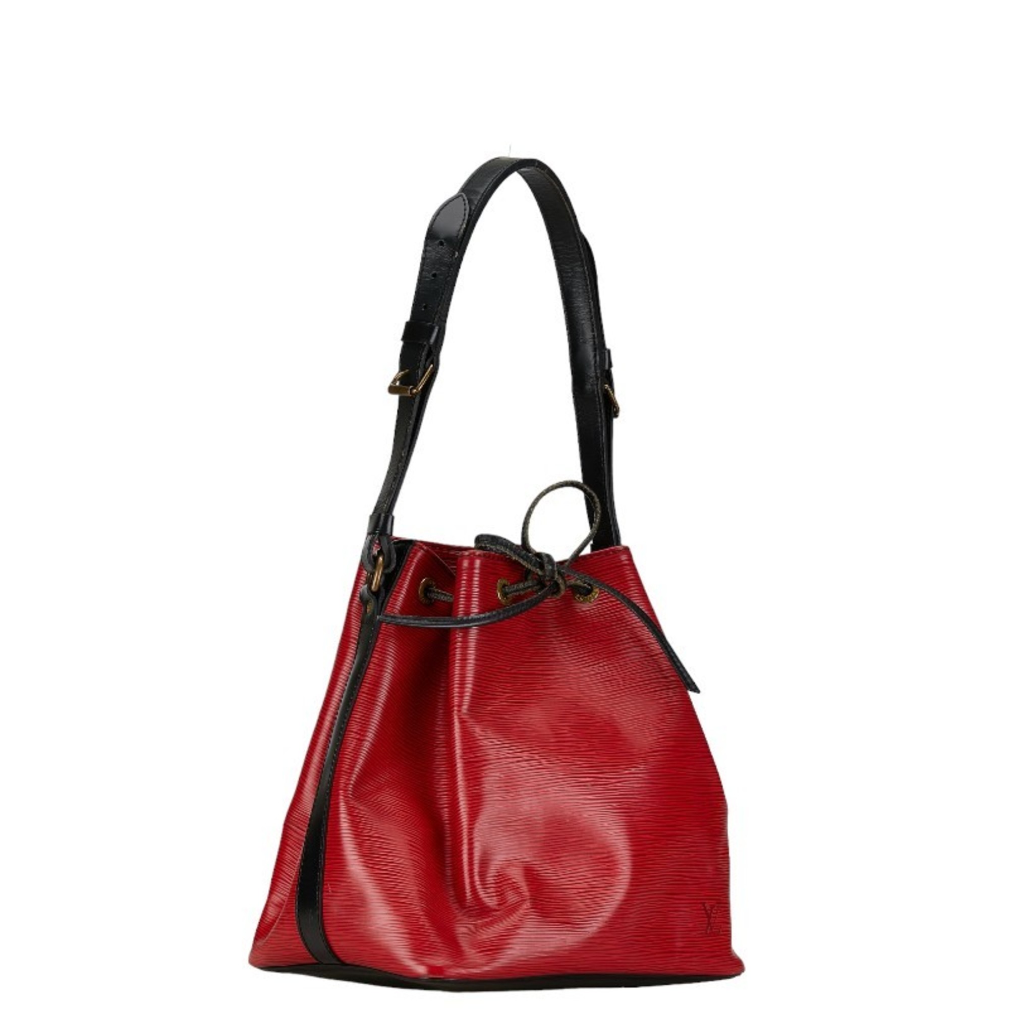 Louis Vuitton Epi Petit Noe Shoulder Bag M44172 Castilian Red Noir Leather Women's LOUIS VUITTON