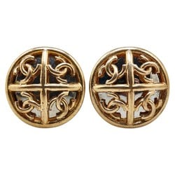 Chanel Coco Mark Earrings Gold Plated Women's CHANEL