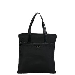 Prada Triangle Plate Tote Bag Handbag BR418Z Black Nylon Leather Women's PRADA