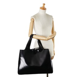 Salvatore Ferragamo handbag tote bag black enamel women's