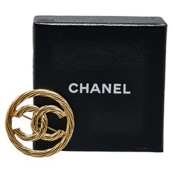Chanel Coco Mark Brooch Gold Plated Women's CHANEL