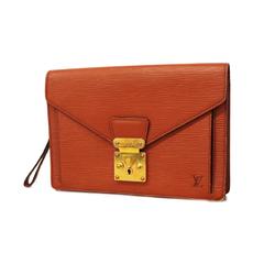 Louis Vuitton Clutch Bag Epi Pochette Serie Dragonne M52613 Kenya Brown Ladies