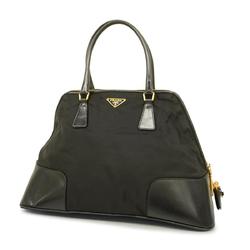Prada handbag nylon leather black ladies