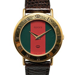 Gucci Sherry Line Watch 3000L Quartz Red Gray Dial Plated Women's GUCCI