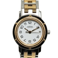 Hermes Clipper Watch CL3.240 Quartz White Dial Stainless Steel Plated Women's HERMES