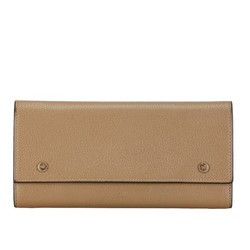 CELINE Large Flap Wallet SPG5125 Beige Leather Women's