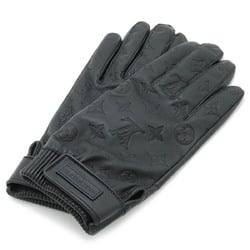 LOUIS VUITTON Louis Vuitton Monogram Shadow Gon Gloves Lambskin Cashmere Silk Leather Black M73336