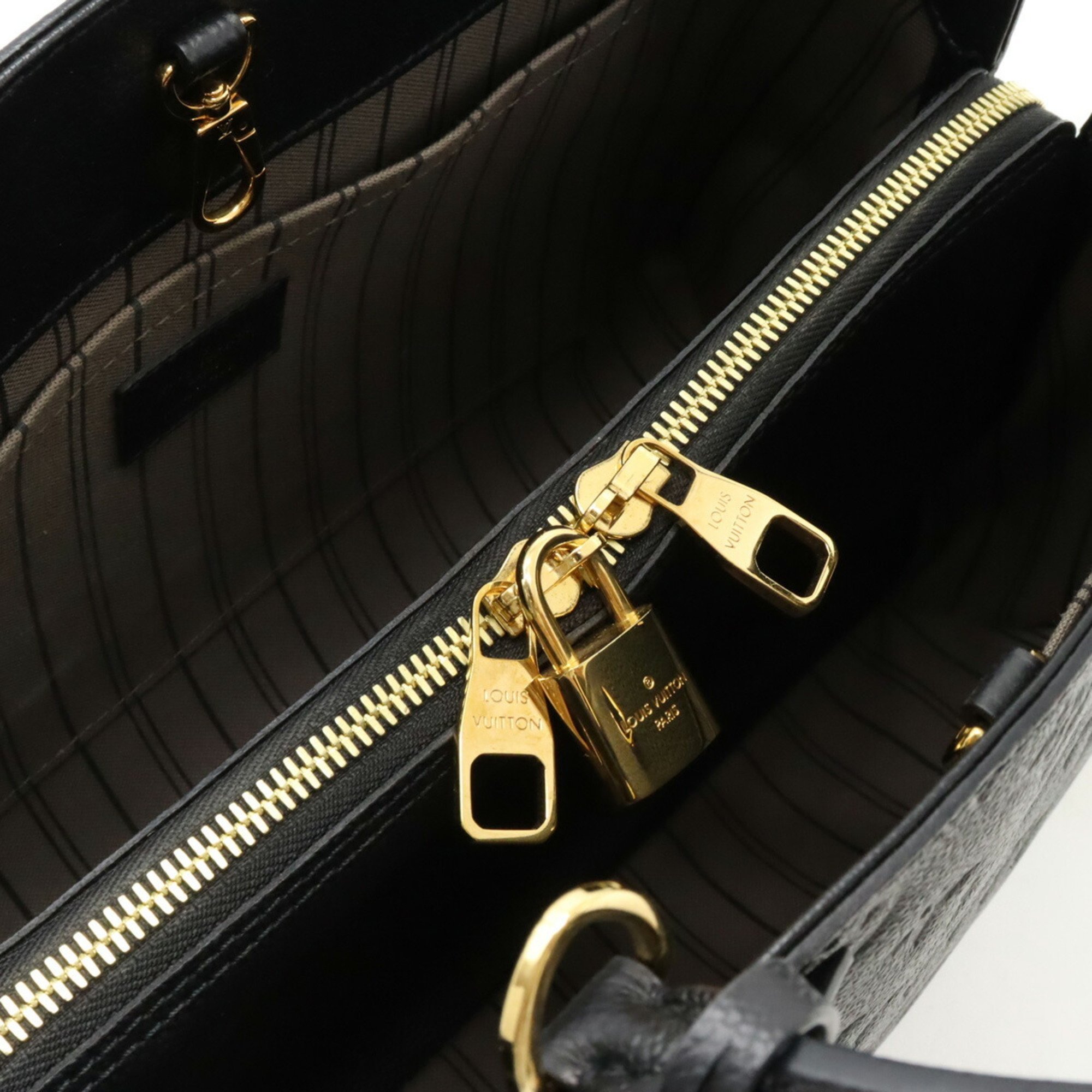 LOUIS VUITTON Louis Vuitton Monogram Empreinte Montaigne MM Handbag Shoulder Bag Noir Black M41048