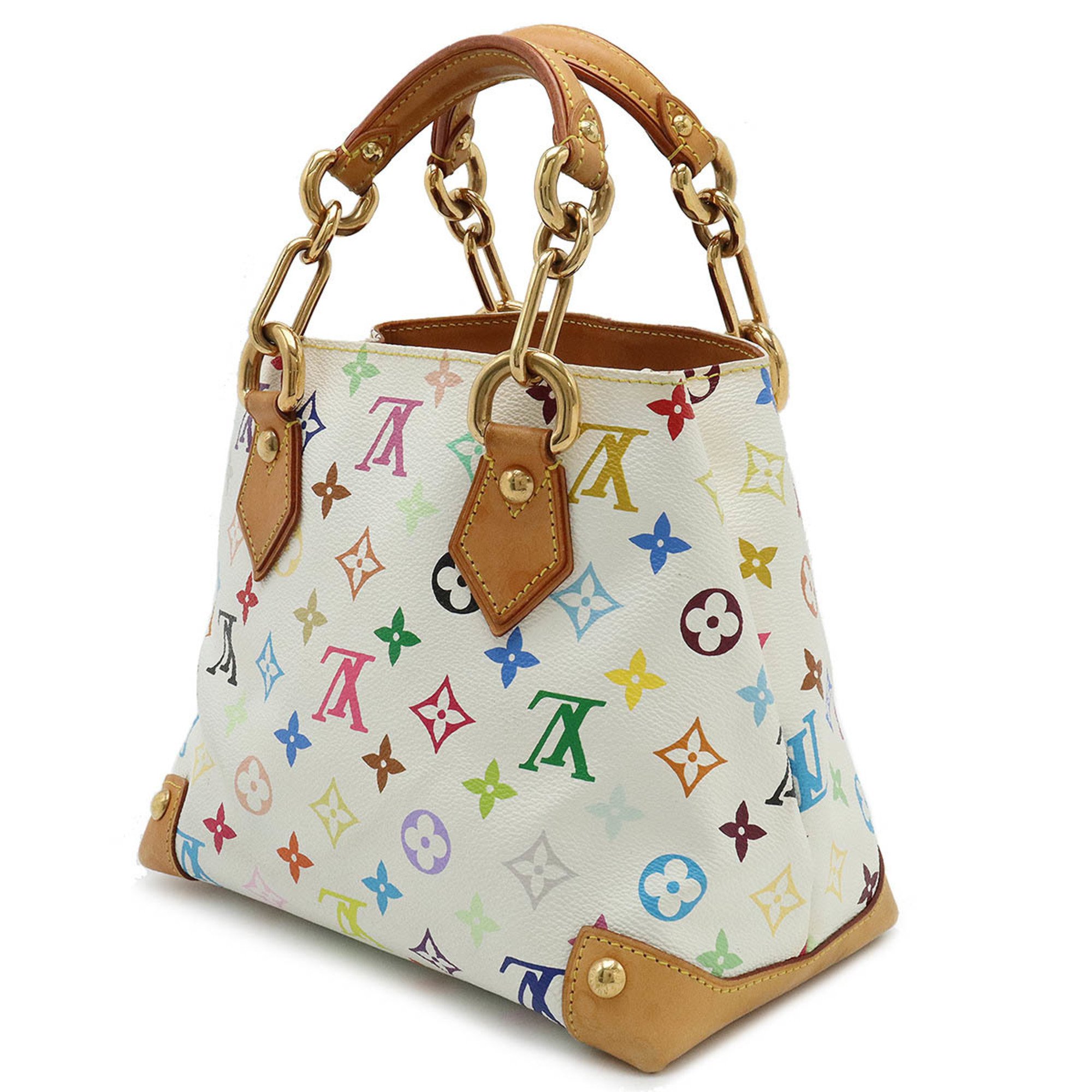 LOUIS VUITTON Louis Vuitton Monogram Multicolor Audra Handbag Tote Bag Chain Blanc White M40047