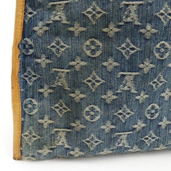 LOUIS VUITTON Louis Vuitton Monogram Denim Flat Shopper Tote Bag Handbag Blue M95018