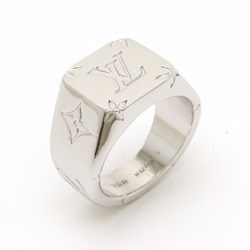 LOUIS VUITTON Louis Vuitton Signet Ring Monogram L Size #21 21 Silver Color M62488