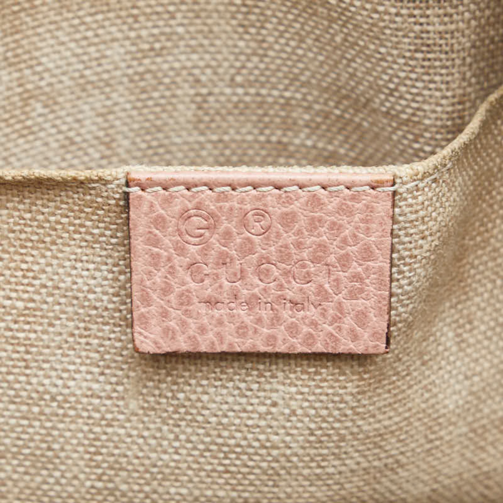 Gucci Interlocking G Handbag Shoulder Bag 449661 Pink Leather Women's GUCCI