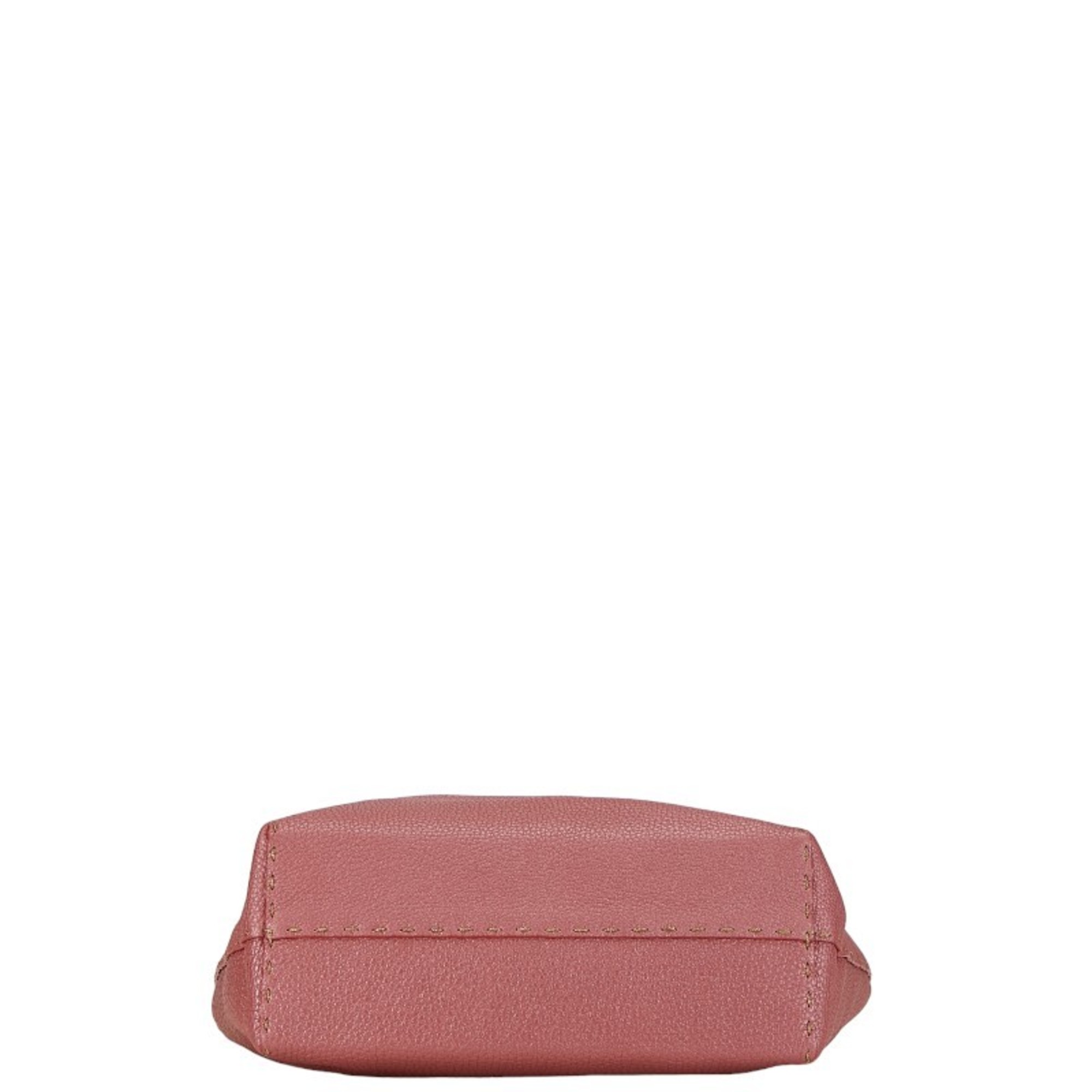 FENDI Selleria Tote Bag Handbag 8BH099 Pink Leather Women's