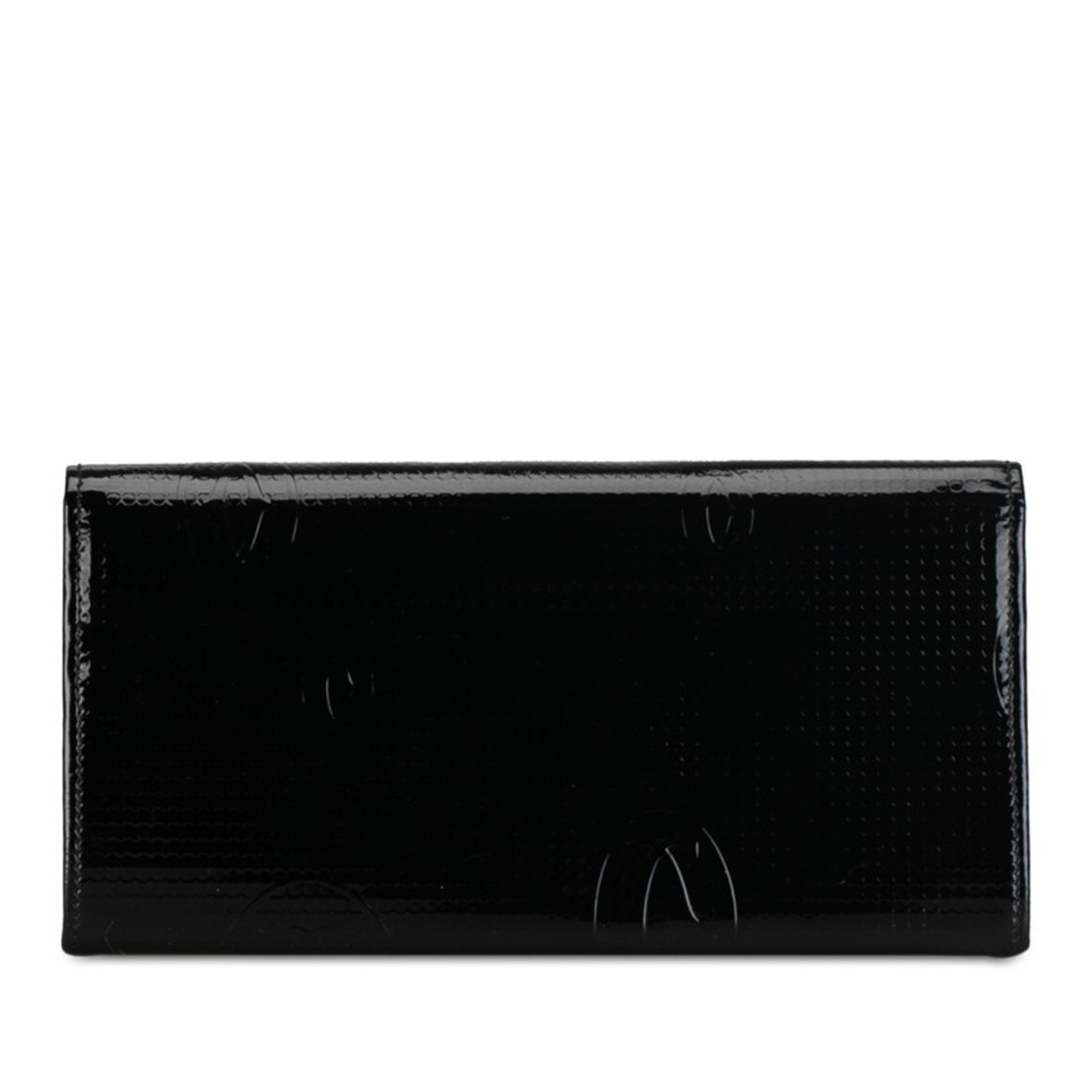 Cartier Happy Birthday Long Wallet Black Patent Leather Women's CARTIER