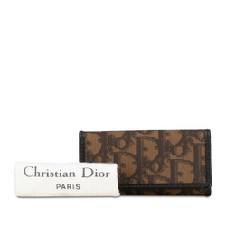 Christian Dior Dior Trotter Key Case Brown PVC Leather Women's
