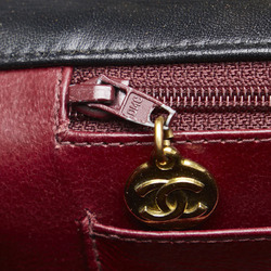 Chanel Matelasse Coco Mark Double Flap Chain Shoulder Bag Black Gold Lambskin Women's CHANEL