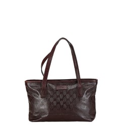 Gucci GG Imprime Tote Bag Shoulder 213138 Wine Red PVC Leather Women's GUCCI