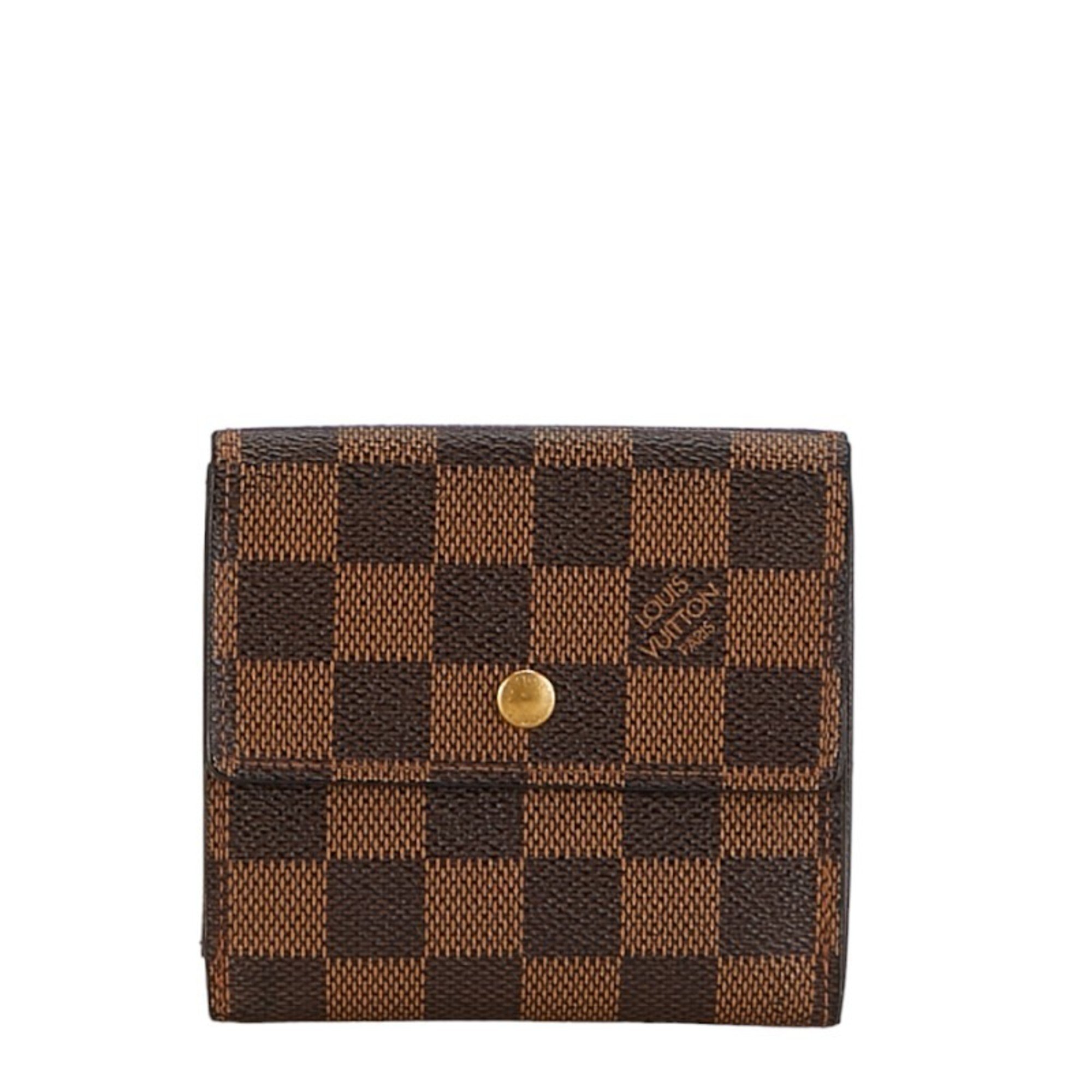 Louis Vuitton Damier Portefeuille Elise Bi-fold Wallet Compact N61654 Brown PVC Leather Women's LOUIS VUITTON