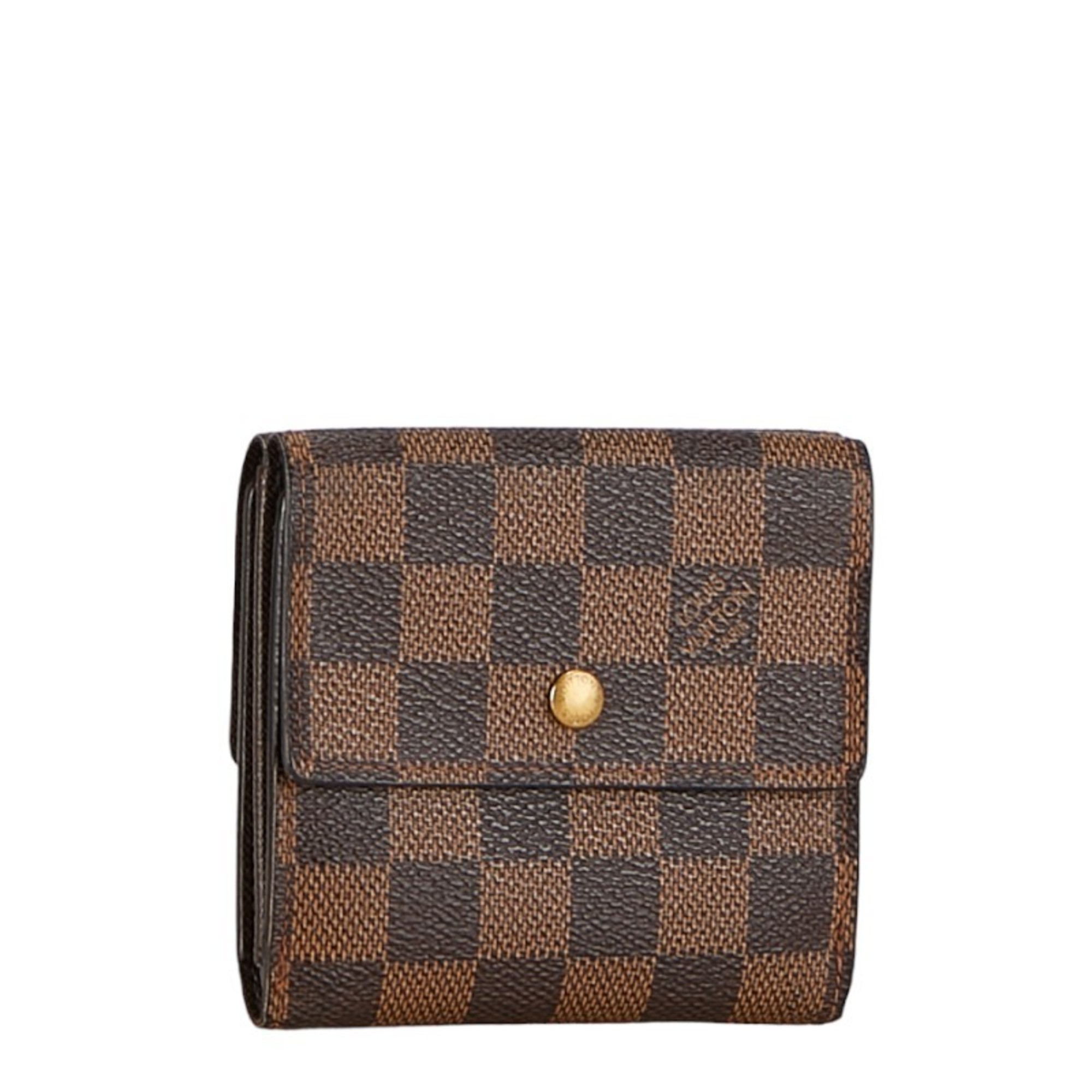 Louis Vuitton Damier Portefeuille Elise Bi-fold Wallet Compact N61654 Brown PVC Leather Women's LOUIS VUITTON