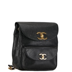 Chanel Coco Mark Backpack Black Gold Caviar Skin Women's CHANEL