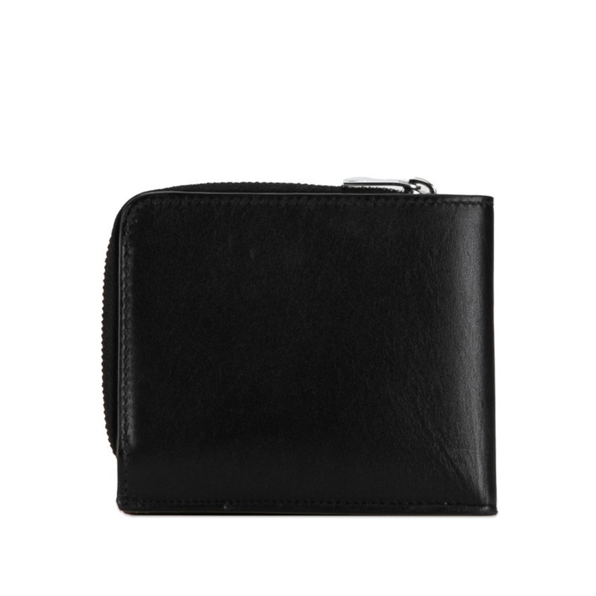 Saint Laurent East West Zip Wallet L-Shaped Bi-Fold Compact 556268 Black Leather Men's SAINT LAURENT
