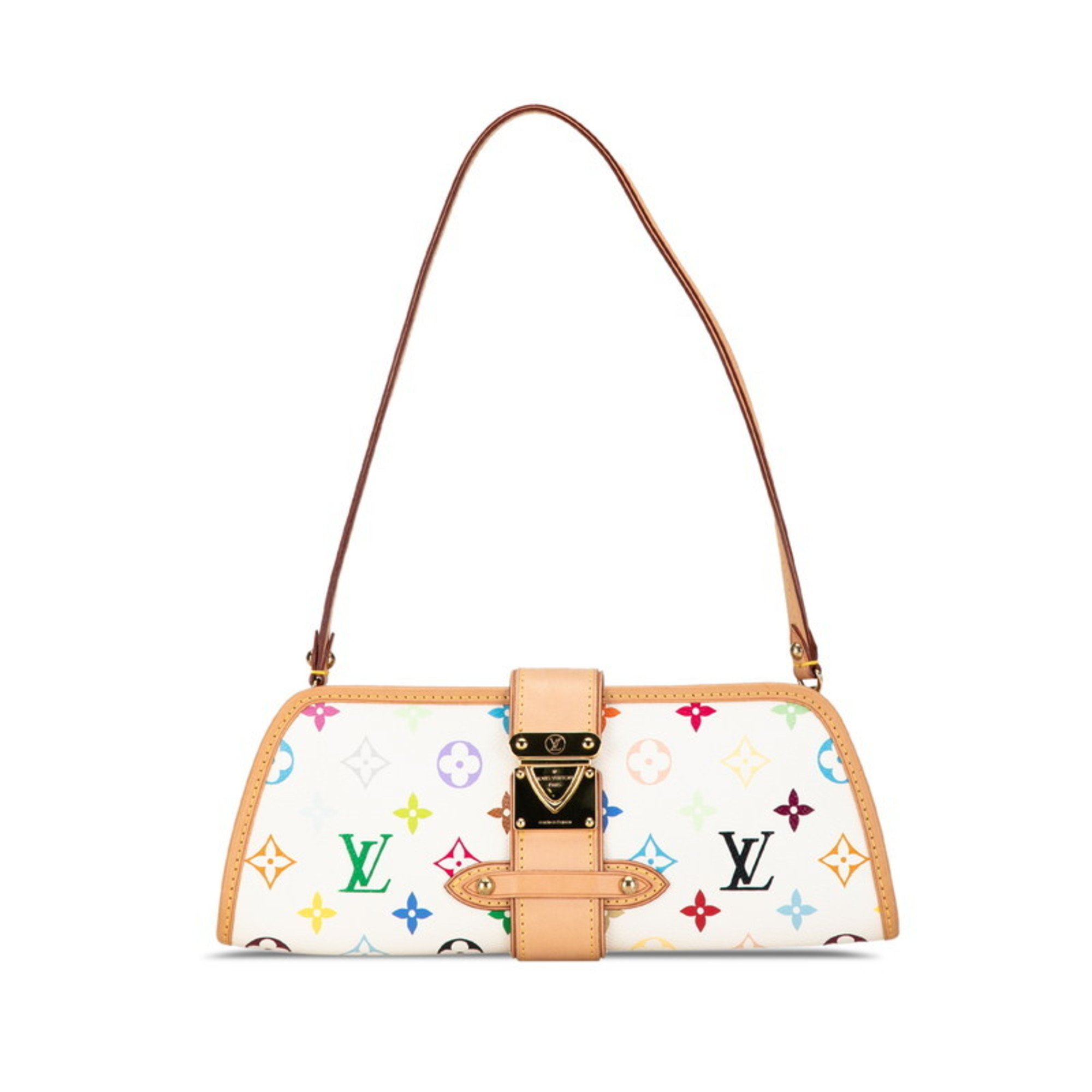 Louis Vuitton Monogram Multicolor Shirley Shoulder Bag M40049 Blanc White PVC Leather Women's LOUIS VUITTON