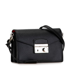Prada Saffiano Shoulder Bag Black Leather Women's PRADA