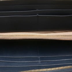 Bottega Veneta Intrecciato Long Wallet Round Navy Leather Women's BOTTEGAVENETA