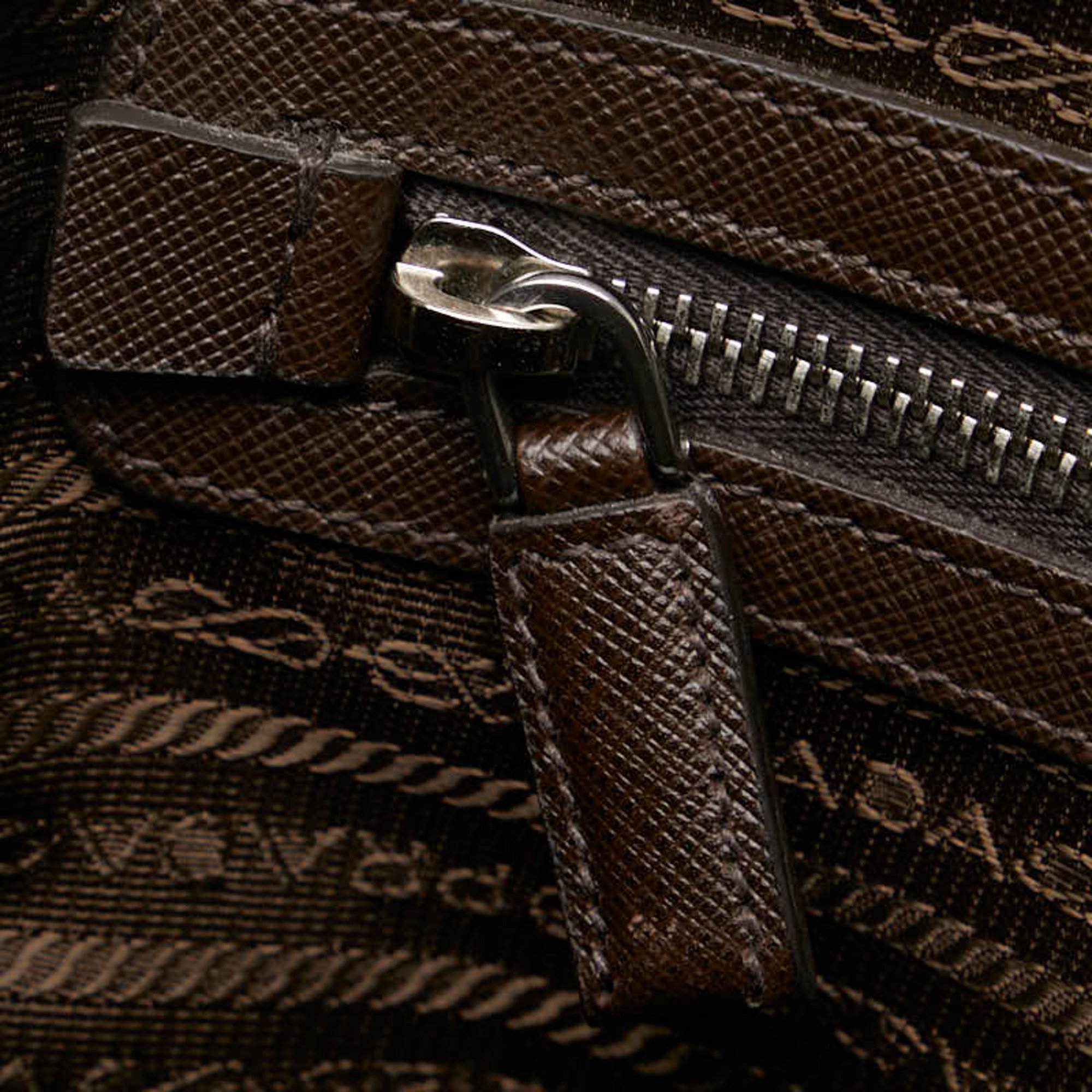Prada Triangle Plate Handbag Shoulder Bag 2VE368 White Silver Leather Women's PRADA