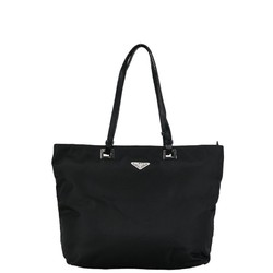 Prada Triangle Plate Tote Bag Handbag Black Nylon Leather Women's PRADA