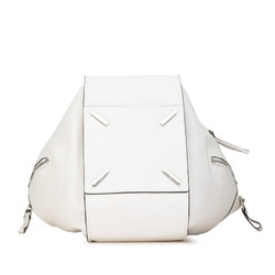 LOEWE Anagram Hammock Medium Handbag Shoulder Bag White Leather Women's