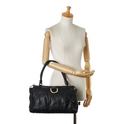 Gucci Handbag Tote Bag 189831 Black Silver Leather Women's GUCCI