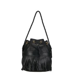 J&M Davidson Carnival L Handbag Shoulder Bag Black Leather Women's