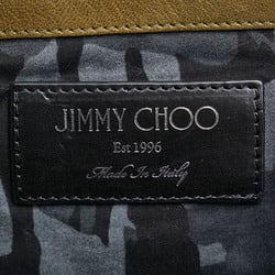Jimmy Choo Star Studs Pimlico Tote Bag Shoulder Khaki Leather Women's JIMMY CHOO