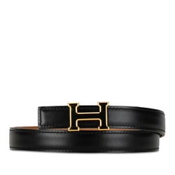 Hermes Constance H Belt Reversible Size: 70 Black Brown Leather Women's HERMES