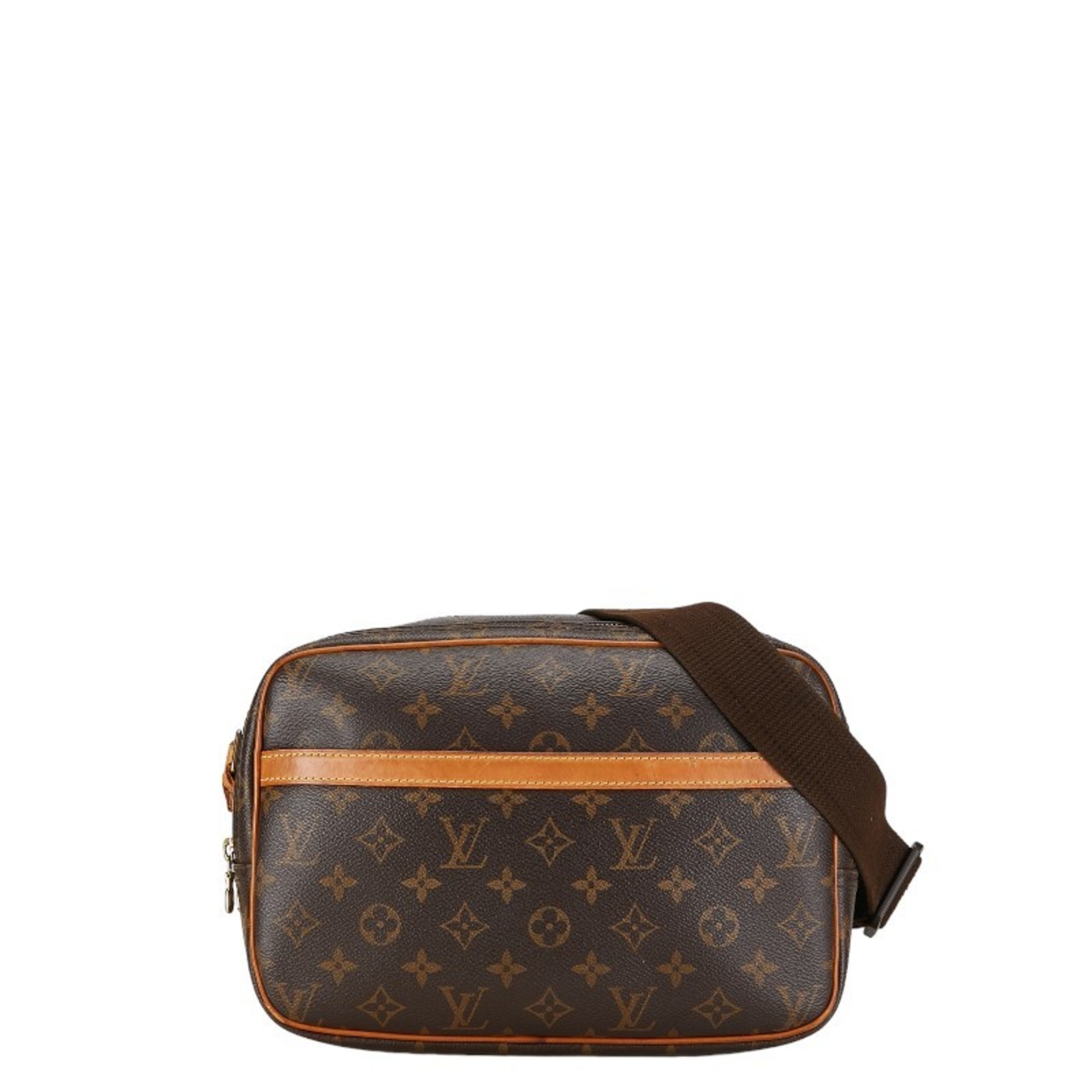 Louis Vuitton Monogram Reporter PM Shoulder Bag M45254 Brown PVC Leather Women's LOUIS VUITTON