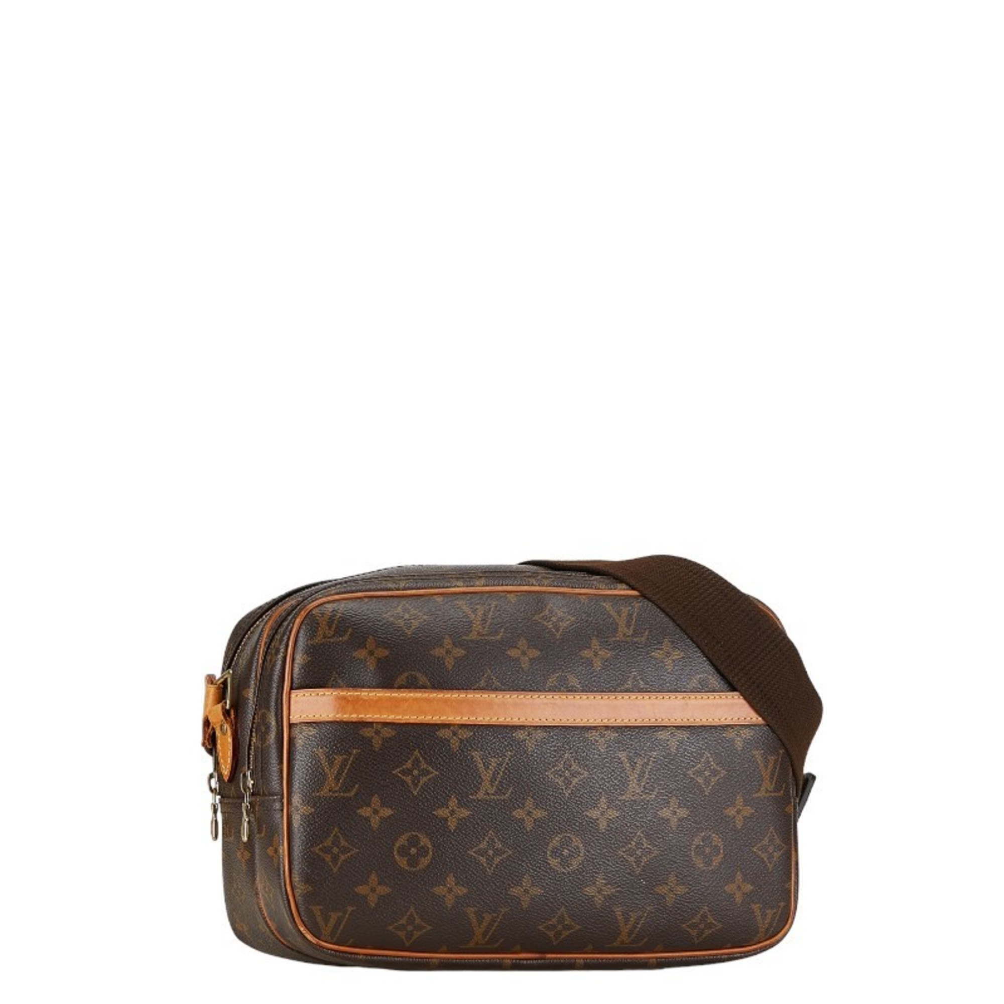 Louis Vuitton Monogram Reporter PM Shoulder Bag M45254 Brown PVC Leather Women's LOUIS VUITTON